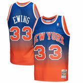 Patrick Ewing New York Knicks 1991/92 Hardwood Classics Fadeaway Swingman Player Jersey Orange/Royal - NBA