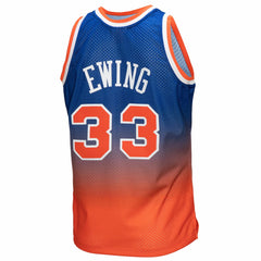 Patrick Ewing New York Knicks 1991/92 Hardwood Classics Fadeaway Swingman Player Jersey Orange/Royal - NBA