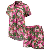 Brooklyn Nets Lusso Women's Finley-Frankie Party Top & Shorts Set Pink - NBA