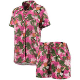 Chicago Bulls Lusso Women's Finley-Frankie Party Top & Shorts Set Pink - NBA