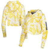 Denver Nuggets Lusso Women's Maia Tri-Blend Cropped Quarter-Zip Top Gold/White - NBA