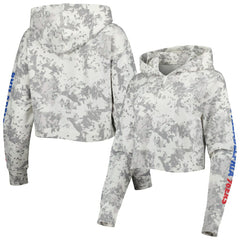 Philadelphia 76ers Lusso Women's Maia Tri-Blend Cropped Quarter-Zip Top Gray/White - NBA