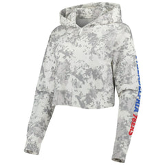 Philadelphia 76ers Lusso Women's Maia Tri-Blend Cropped Quarter-Zip Top Gray/White - NBA