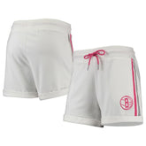 Brooklyn Nets Lusso Women's Melody Cuffed Tri-Blend Shorts White/Pink - NBA