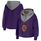 Phoenix Suns WEAR by Erin Andrews Women's Pieced Quarter-Zip Hoodie Jacket Purple - NBA