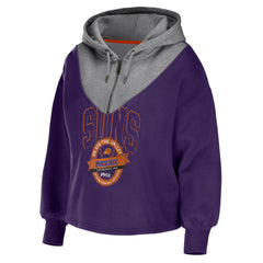 Phoenix Suns WEAR by Erin Andrews Women's Pieced Quarter-Zip Hoodie Jacket Purple - NBA