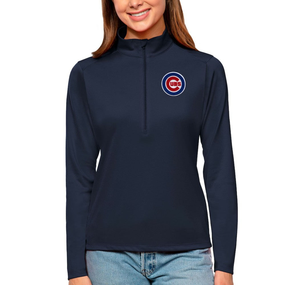 Chicago Cubs Antigua Women's Tribute Quarter-Zip Pullover Top - MLB