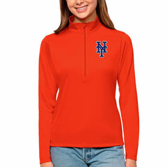 New York Mets Antigua Women's Tribute Quarter-Zip Pullover Top - MLB