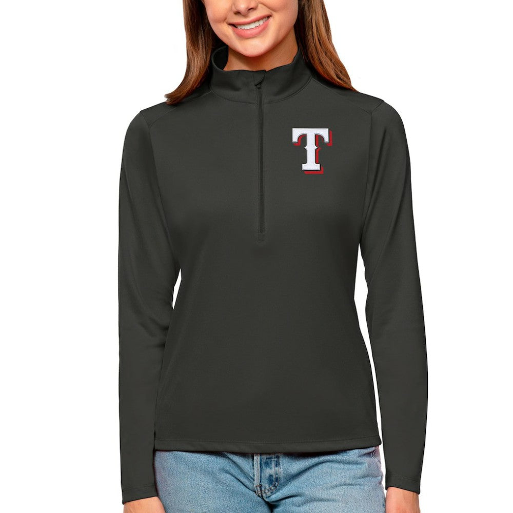 Texas Rangers Antigua Women's Tribute Quarter-Zip Pullover Top - MLB