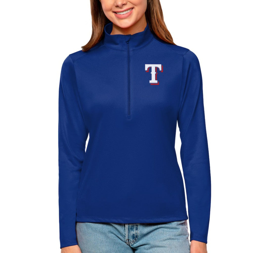Texas Rangers Antigua Women's Tribute Quarter-Zip Pullover Top - MLB