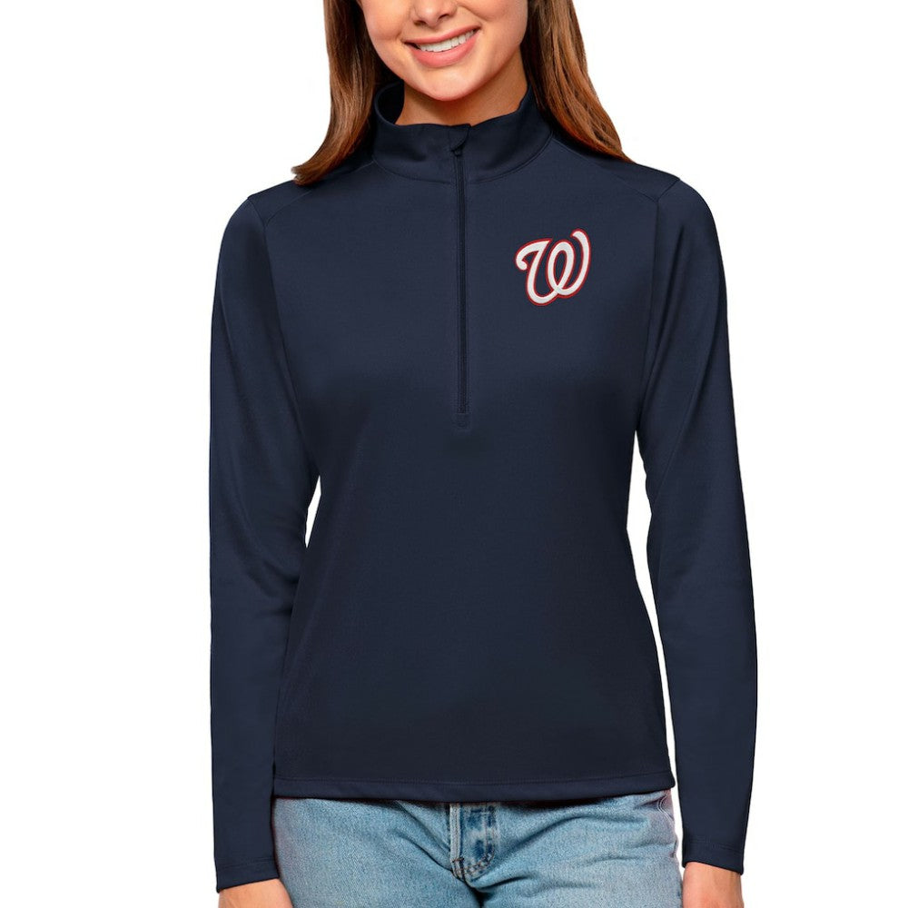Washington Nationals Antigua Women's Tribute Quarter-Zip Pullover Top - MLB