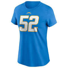 Khalil Mack Los Angeles Chargers Women's Player Name & Number T-Shirt Powder Blue | Nike for Sale