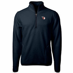 Cleveland Guardians Cutter & Buck Big & Tall Cascade Eco Sherpa Fleece Quarter-Zip Pullover Jacket - MLB