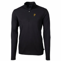 Pittsburgh Pirates Cutter & Buck Big & Tall Virtue Eco Pique Quarter-Zip Pullover Jacket - MLB