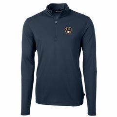 Milwaukee Brewers Cutter & Buck Big & Tall Virtue Eco Pique Quarter-Zip Pullover Jacket - MLB