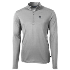 New York Yankees Cutter & Buck Big & Tall Virtue Eco Pique Quarter-Zip Pullover Jacket - MLB