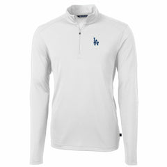 Los Angeles Dodgers Cutter & Buck Big & Tall Virtue Eco Pique Quarter-Zip Pullover Jacket - MLB