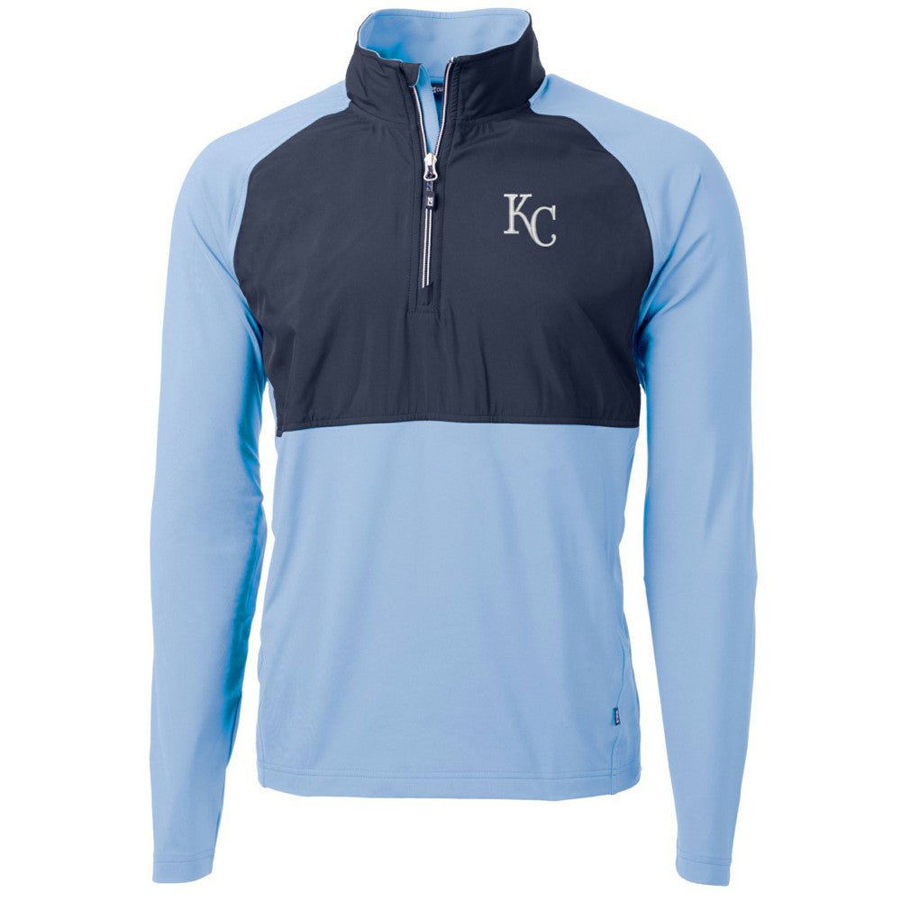 Kansas City Royals Cutter & Buck Adapt Eco Knit Hybrid Recycled Quarter-Zip Pullover Jacket - MLB