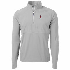 Los Angeles Angels Cutter & Buck Adapt Eco Knit Hybrid Recycled Quarter-Zip Pullover Jacket - MLB