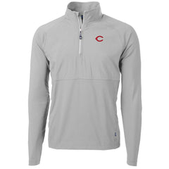 Cincinnati Reds Cutter & Buck Adapt Eco Knit Hybrid Recycled Quarter-Zip Pullover Jacket - MLB