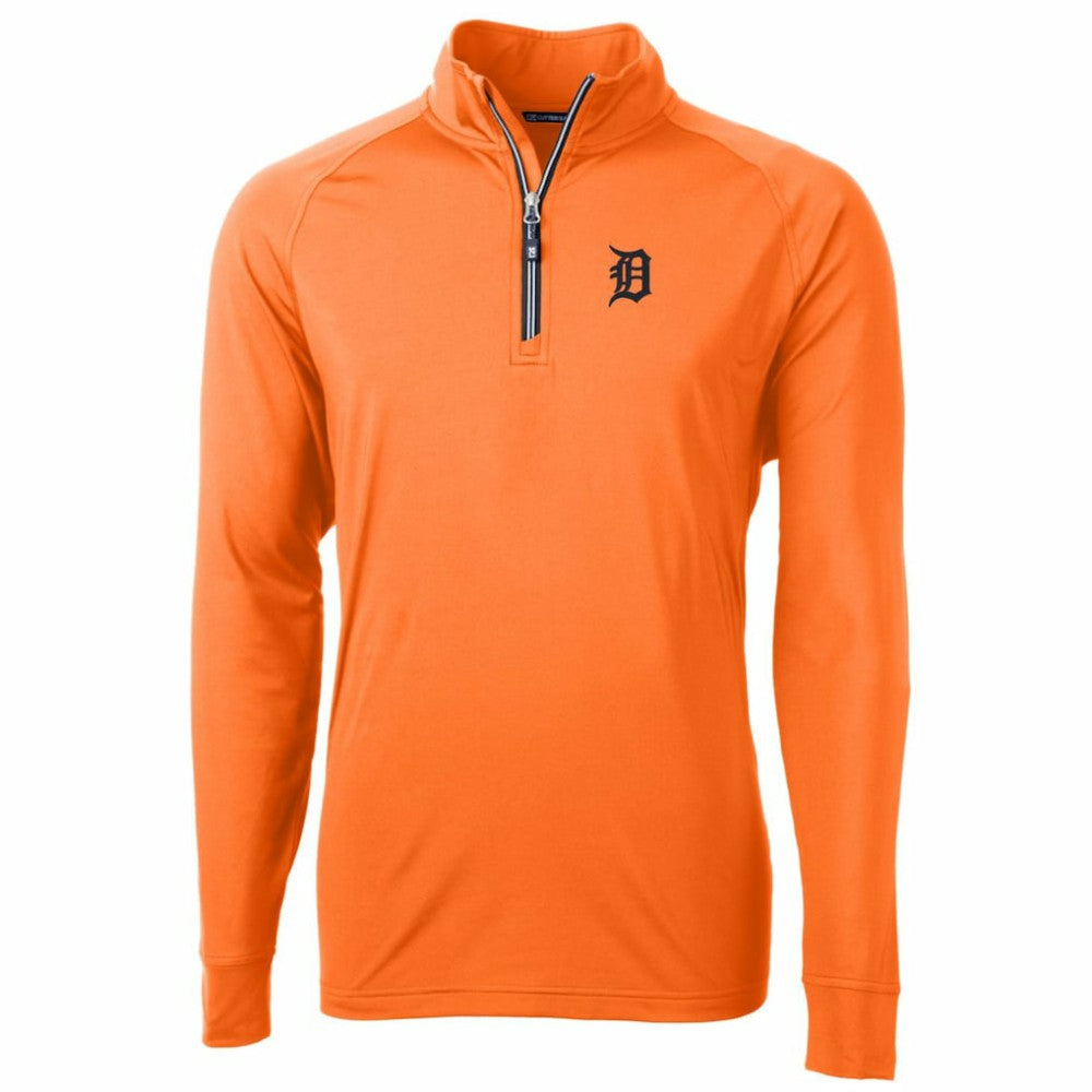 Detroit Tigers Cutter & Buck Adapt Eco Knit Stretch Recycled Quarter-Zip Pullover Jacket - MLB