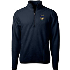 Milwaukee Brewers Cutter & Buck Cascade Eco Sherpa Fleece Quarter-Zip Pullover Jacket - MLB