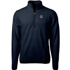 Chicago Cubs Cutter & Buck Cascade Eco Sherpa Fleece Quarter-Zip Pullover Jacket - MLB