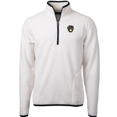 Milwaukee Brewers Cutter & Buck Cascade Eco Sherpa Fleece Quarter-Zip Pullover Jacket - MLB