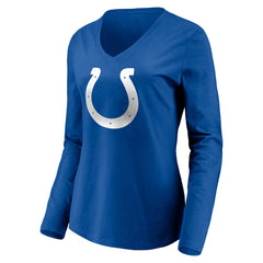Indianapolis Colts Women's Team Authentic Personalized Name & Number Long Sleeve V-Neck T-Shirt Royal | NFL