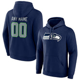 Seattle Seahawks Team Authentic Personalized Name & Number Pullover Hoodie College Navy | NFL