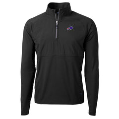 Buffalo Bills Cutter & Buck Adapt Eco Knit Hybrid Recycled Quarter-Zip Raglan Jacket Black | NFL