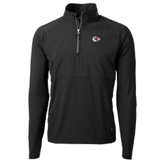 Kansas City Chiefs Cutter & Buck Adapt Eco Knit Hybrid Recycled Quarter-Zip Raglan Jacket Black | NFL