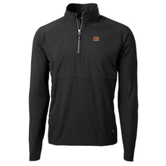 Cincinnati Bengals Cutter & Buck Adapt Eco Knit Hybrid Recycled Quarter-Zip Raglan Jacket Black | NFL