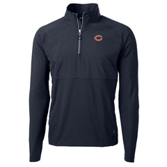 Chicago Bears Cutter & Buck Adapt Eco Knit Hybrid Recycled Quarter-Zip Raglan Jacket Navy | NFL