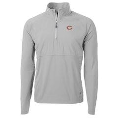 Chicago Bears Cutter & Buck Adapt Eco Knit Hybrid Recycled Quarter-Zip Raglan Jacket Gray | NFL