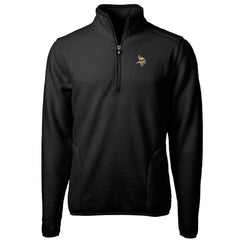 Minnesota Vikings Cutter & Buck Big & Tall Cascade Eco Sherpa Fleece Quarter-Zip Pullover Jacket Black | NFL