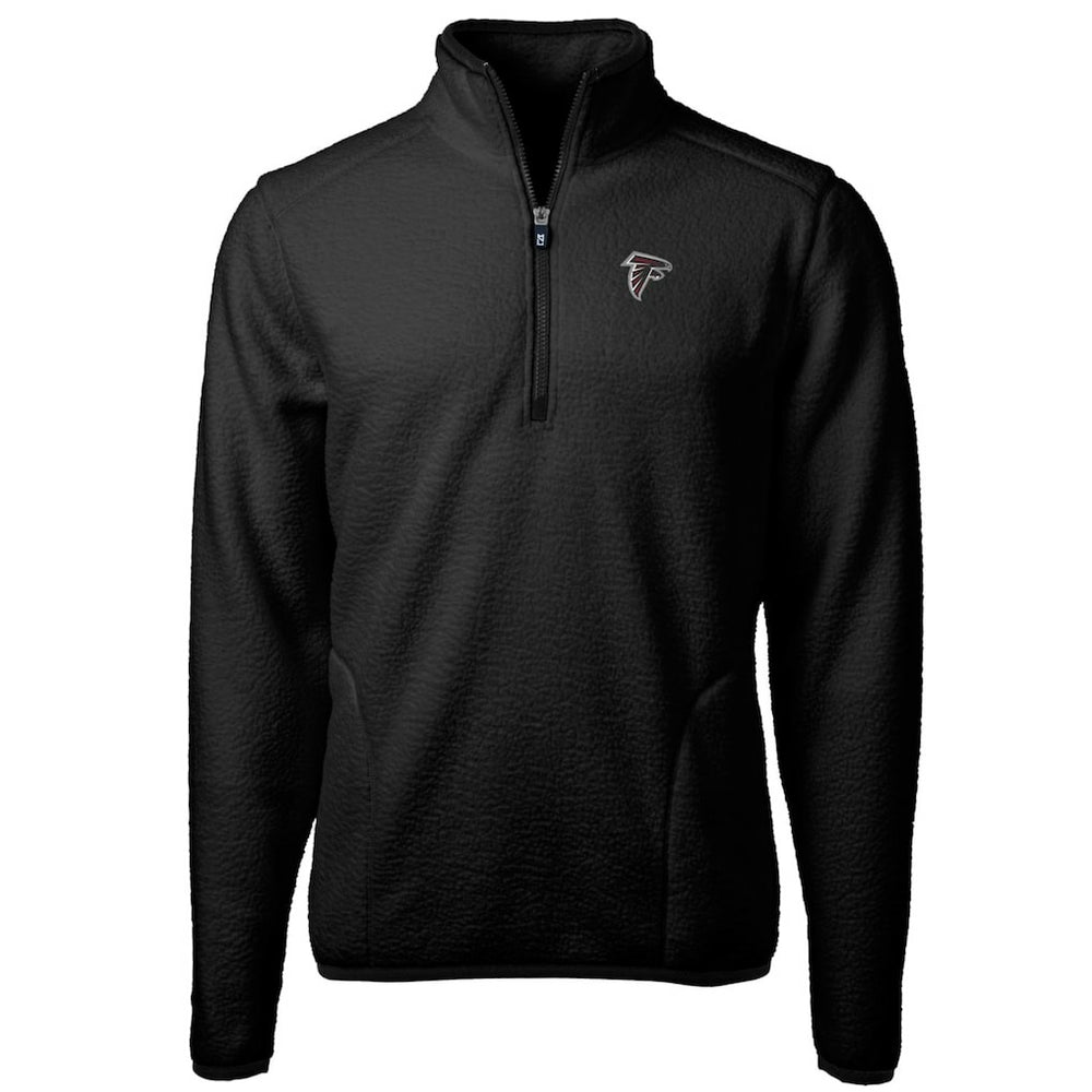 Atlanta Falcons Cutter & Buck Big & Tall Cascade Eco Sherpa Fleece Quarter-Zip Pullover Jacket Black | NFL