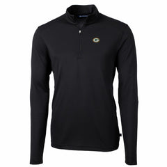 Green Bay Packers Cutter & Buck Big & Tall Virtue Eco Pique Quarter-Zip Pullover Jacket Black | NFL