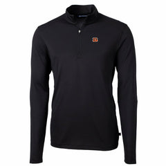 Cincinnati Bengals Cutter & Buck Big & Tall Virtue Eco Pique Quarter-Zip Pullover Jacket Black | NFL