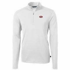 San Francisco 49ers Cutter & Buck Big & Tall Virtue Eco Pique Quarter-Zip Pullover Jacket White | NFL
