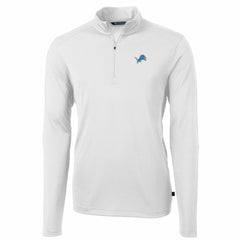 Detroit Lions Cutter & Buck Big & Tall Virtue Eco Pique Quarter-Zip Pullover Jacket White | NFL