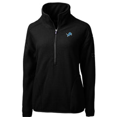 Detroit Lions Cutter & Buck Women's Cascade Eco Sherpa Fleece Half-Zip Pullover Jacket Black | NFL