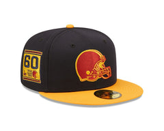 Cleveland Browns New Era 60th Anniversary 59FIFTY Fitted Hat Navy/Gold | NFL