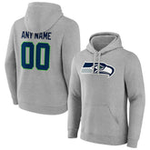 Seattle Seahawks Team Authentic Custom Pullover Hoodie Heathered Gray | NFL