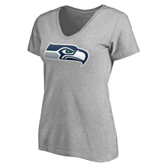 Seattle Seahawks Women's Team Authentic Custom V-Neck T-Shirt Gray | NFL