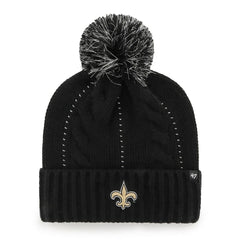 New Orleans Saints '47 Women's Bauble Cuffed Knit Hat with Pom Black | 47 brand