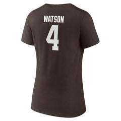 Deshaun Watson Cleveland Browns Women's Player Icon Name & Number V-Neck T-Shirt Brown | Fanatics