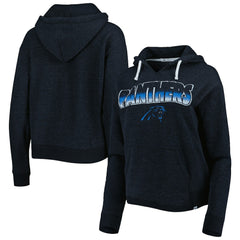 Carolina Panthers '47 Women's Color Rise Kennedy Notch Neck Pullover Hoodie Black | 47 brand