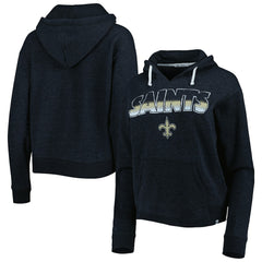 New Orleans Saints '47 Women's Color Rise Kennedy Notch Neck Pullover Hoodie Black | 47 brand
