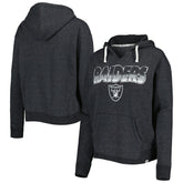 Las Vegas Raiders '47 Women's Color Rise Kennedy Notch Neck Pullover Hoodie Black | 47 brand